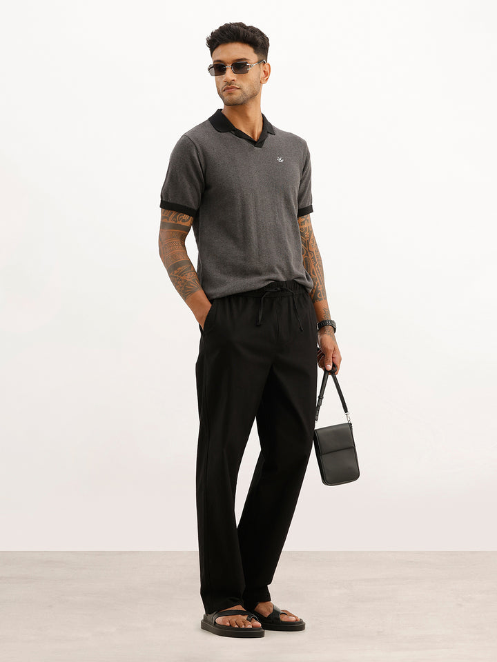Solid Loose Fit Trouser | Black