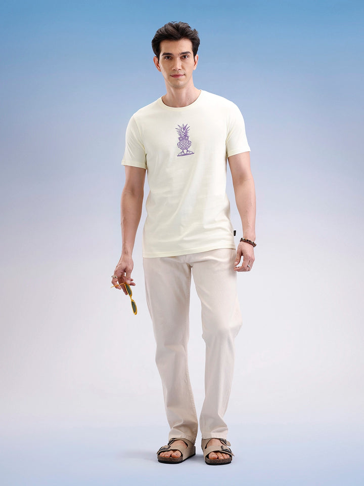 Slim Fit Classic Embroidered T-Shirt  | Yellow