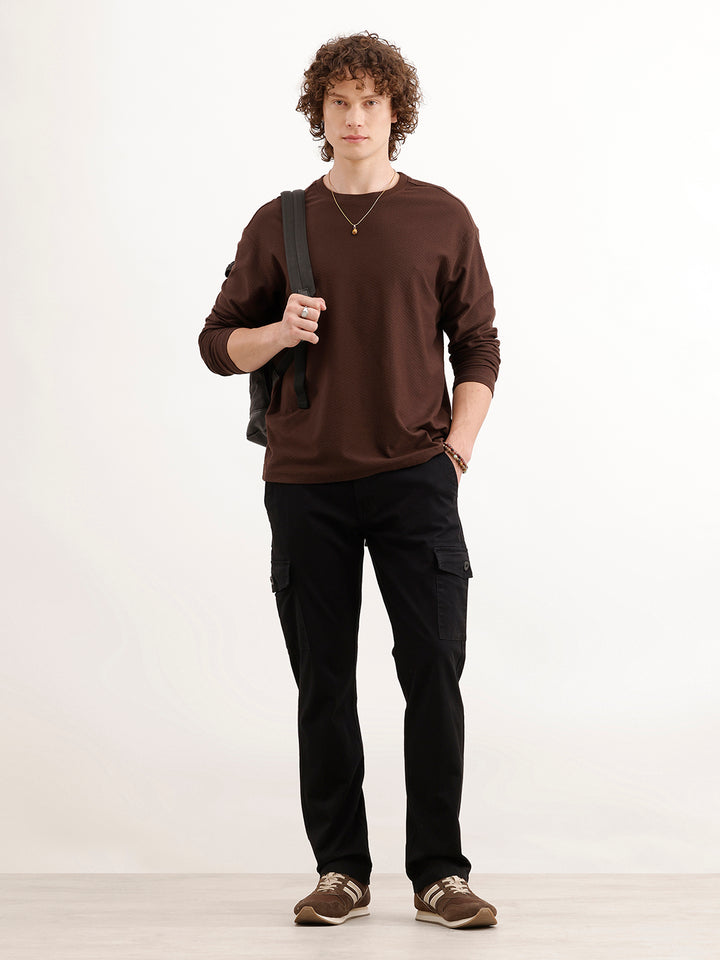 Straight Fit Mens Trouser  | Black