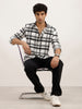 Slim Fit Checkered Full Sleeve Shirt | White
