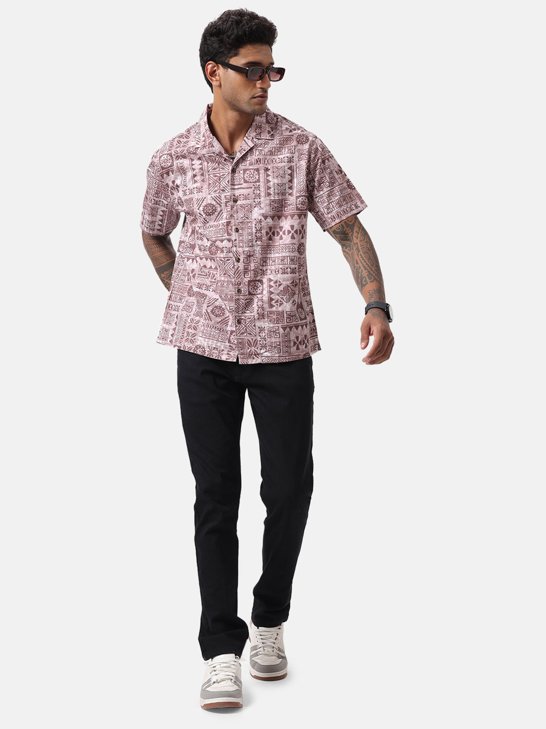 Abstract Pink AOP Spoyl Shirt