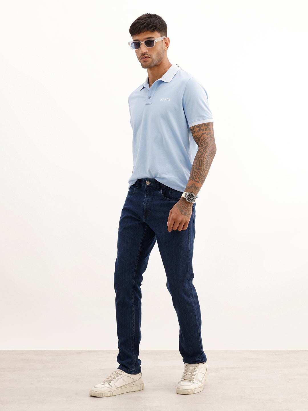 Solid Slim Fit Denim Jeans | Dark Blue