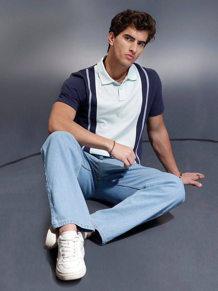 Classic Printed Regular Fit Polo   |  Blue