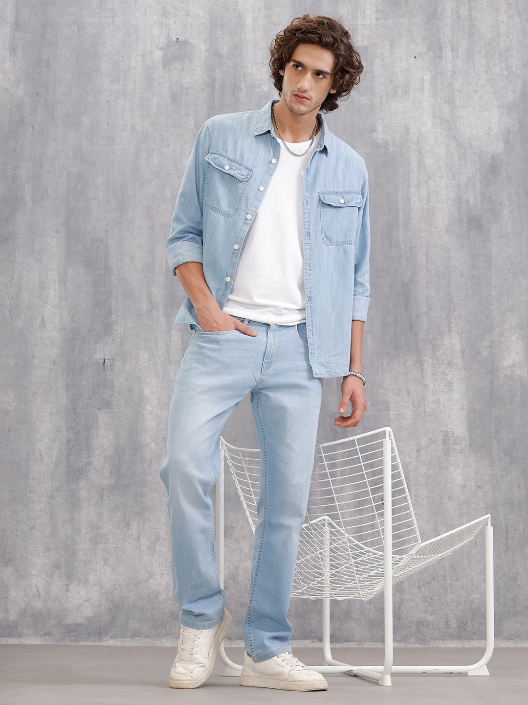 Heavy Washed Relaxed Fit Jeans I Light Blue