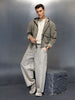 men's casual oversized crop fit front zipper hooded jacket | Olive