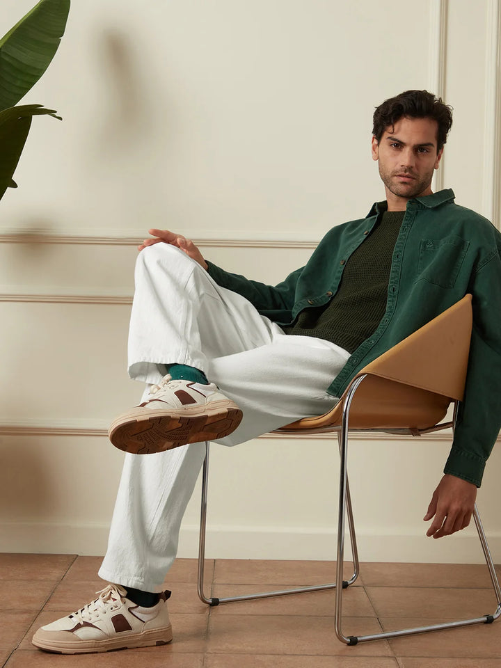 Solid Anti Fit Jeans | White