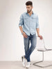 Faded Skinny Crop Denim | Blue