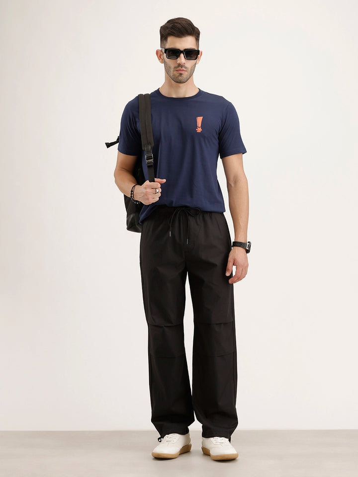 Loose Fit Parachute Trouser | Black