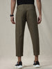 Solid Woven Cropped Trouser