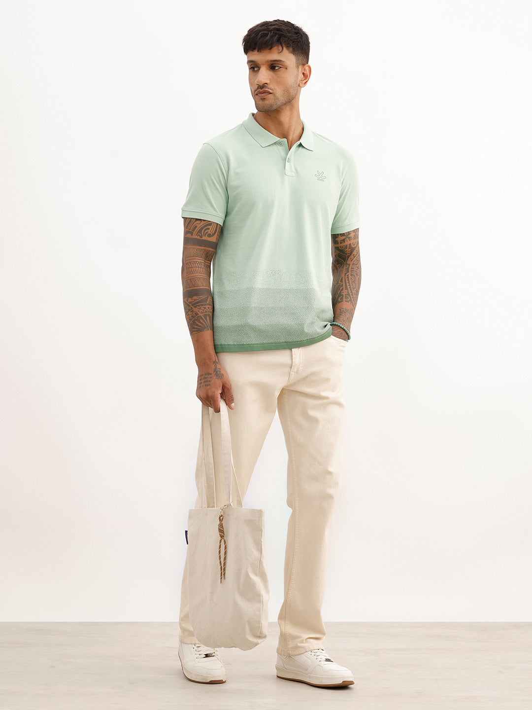 Classic Placement Printed Polo T-Shirt | Green | WWTS357F