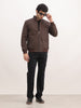 Solid Slim Fit Zipper Jacket | Tan
