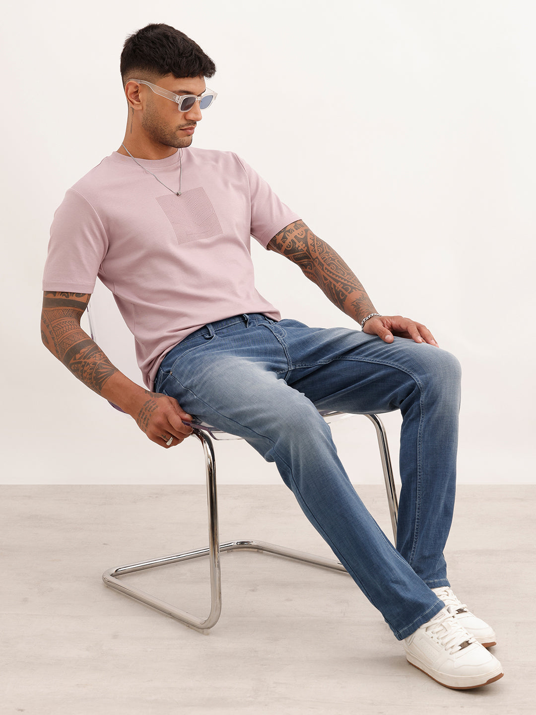 Slim Fit Faded Butter Denim Jeans | Light Blue