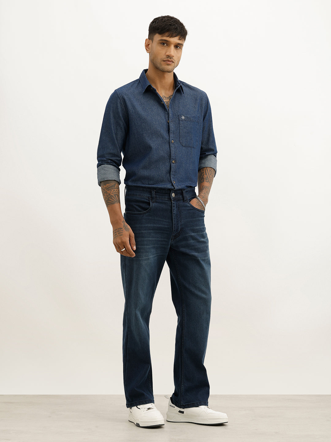 Classic Slim Fit Denim Shirt | Blue