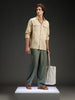 Men's casual oversized fit double pocket shirt  | Khaki