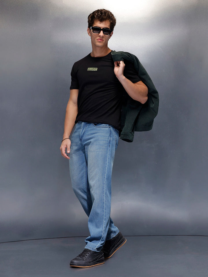 Solid Regular Fit T-Shirt   |  Black