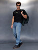 Solid Regular Fit T-Shirt   |  Black