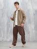 Men's Neutral-Tone Casual Zip Jacket | Beige