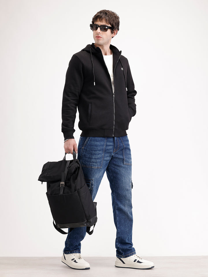 Regular Fit Hooded Sweatshirt | Black