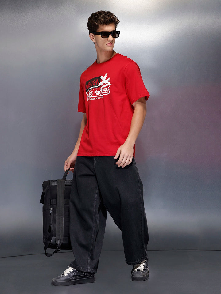 Oversize graphic print tshirt | Red