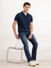 Faded Straight Fit Denim Jeans  | Blue
