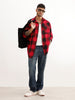 Oversized Checkered Full Sleeve Shirt | Red