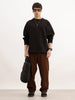 Solid Comfort Fit Sweatshirt | Black