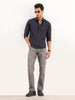 Melange Regular Fit Full Sleeve Shirt | Black