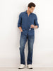 Straight Fit Faded Denim Jeans | Blue