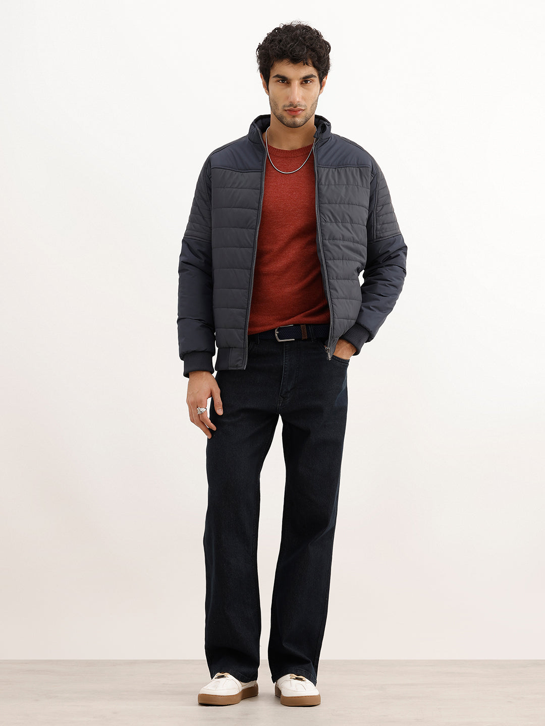 Classic Regular Fit Puffer Jacket | Blue