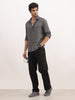 Solid Slim Fit 100% Tencel Shirt | Dark Grey