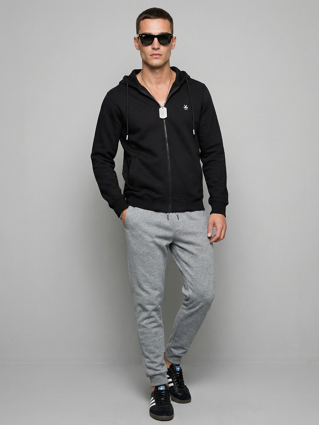 Regular Fit Hooded Sweatshirt | Black