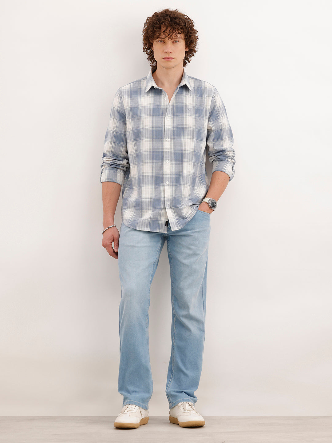 Slim Fit Checkered Shirt  | Blue