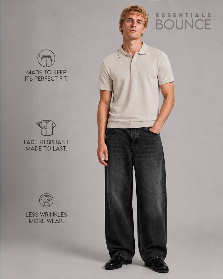 No Brainer Bounce Slim Fit Polo T-Shirt | Essential | Beige