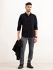 Textured Regular Fit Shirt | Black