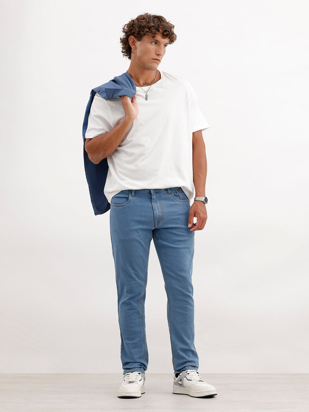 Solid Slim Fit Denim Jeans | Blue
