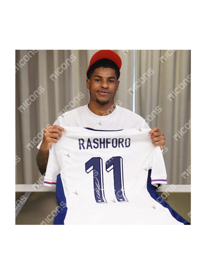 Marcus Rashford Back Signed England 2024-26 Home Shirt