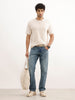 Washed Straight Fit Denim Jeans | Blue