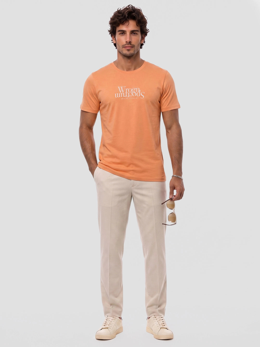 Classic Placement Printed T-Shirt | Orange