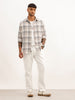 Slim Fit Checkered Full Sleeve Shirt | Grey