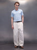 Solid Blue Logo Embroidered Polo T-Shirt