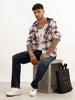 Regular Fit Checkered Hooded Shirt | Beige