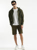 Printed Comfort Solid Olive Shorts