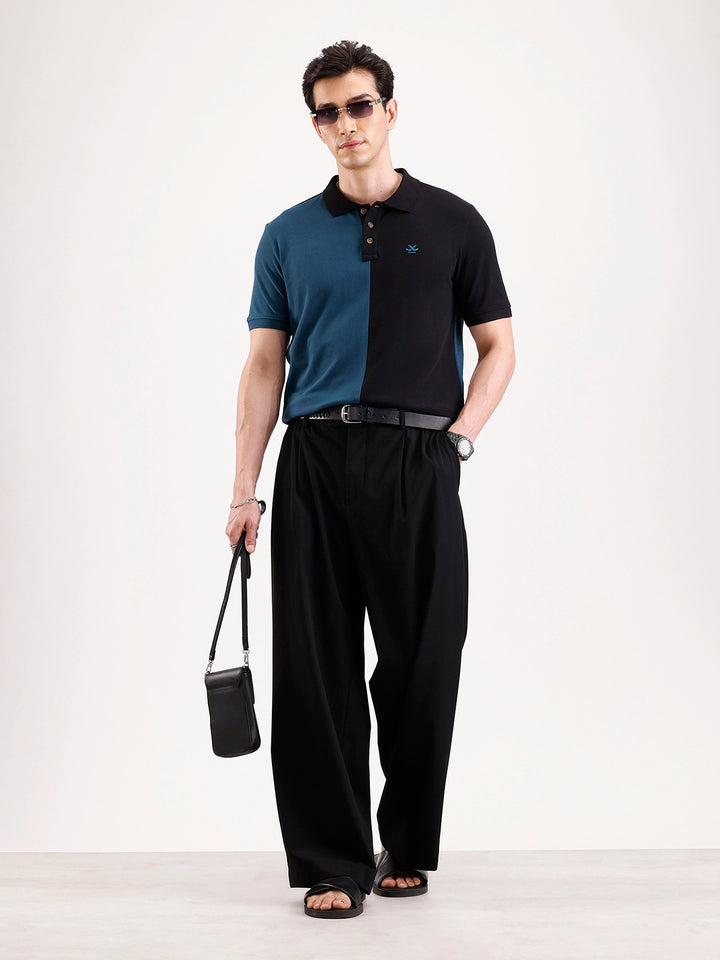 Cut & Sew Polo T-Shirt   |  Teal