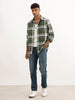 Regular Fit Checkered Full Sleeve Shirt | Olive