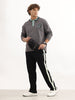 Relaxed Fit Double Stripe Jogger | Black