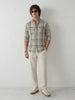 Classic Regular Fit Checkered Shirt | Beige