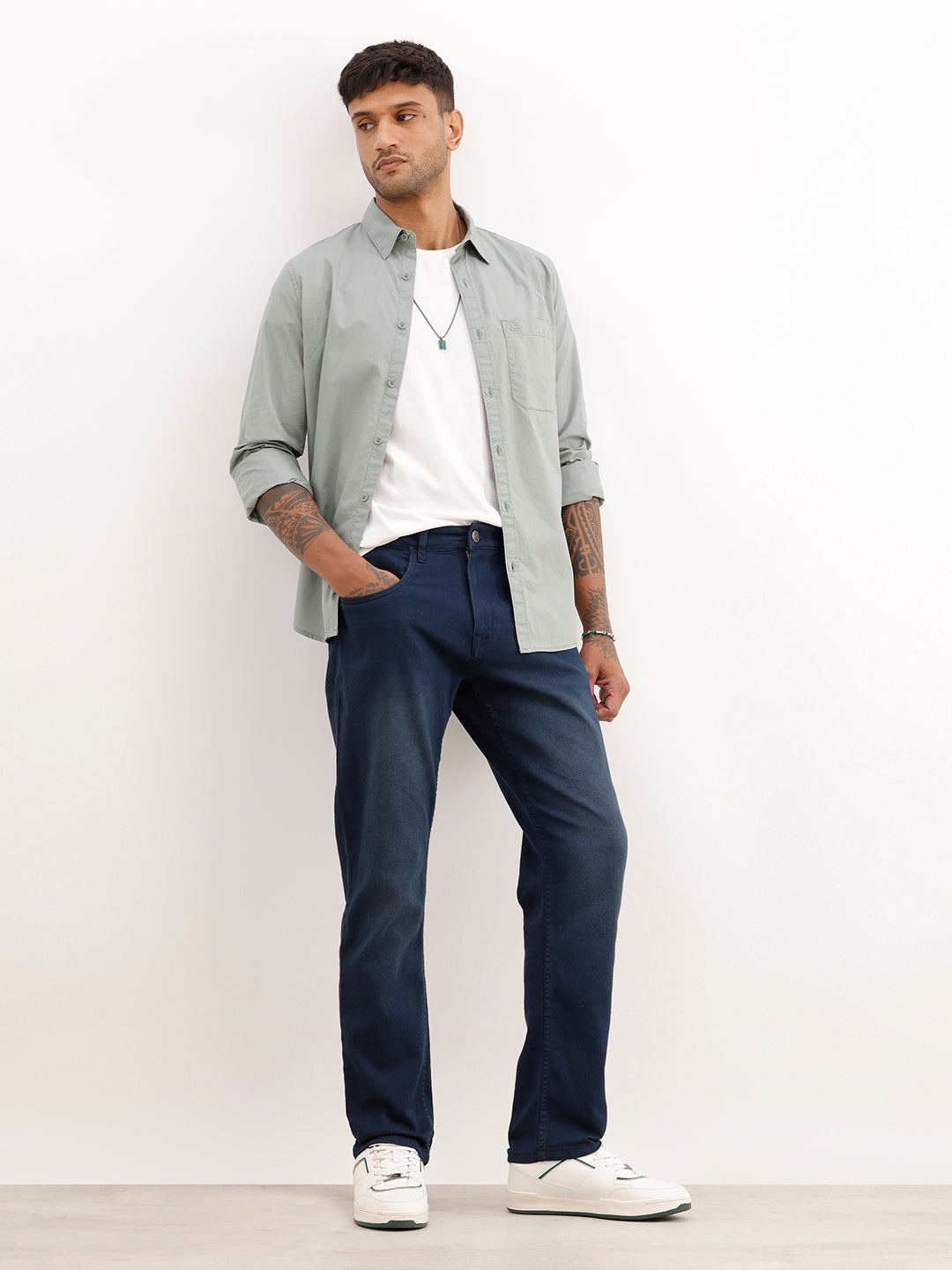 Solid Slim Fit Denim Jeans | Dark Blue
