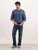 Textured Oversized Fit Knitted Sweater | Blue
