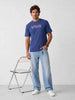 Classic Oversized Placement Printed T-Shirt | Blue