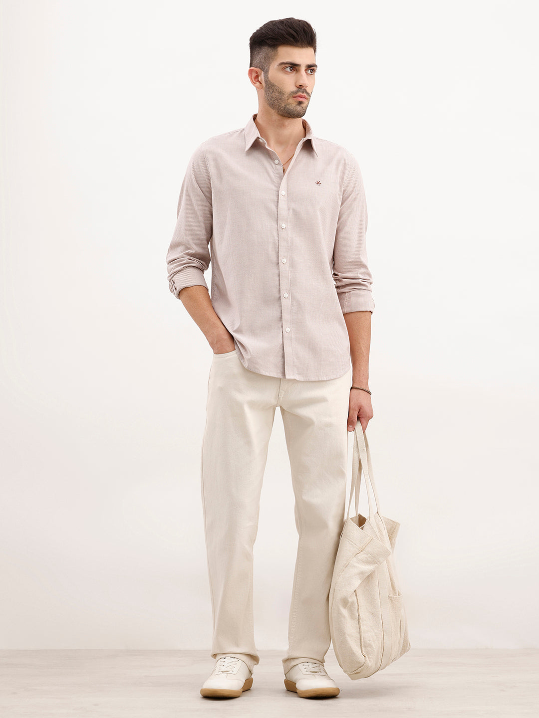 Slim Fit Striped Shirt | Brown